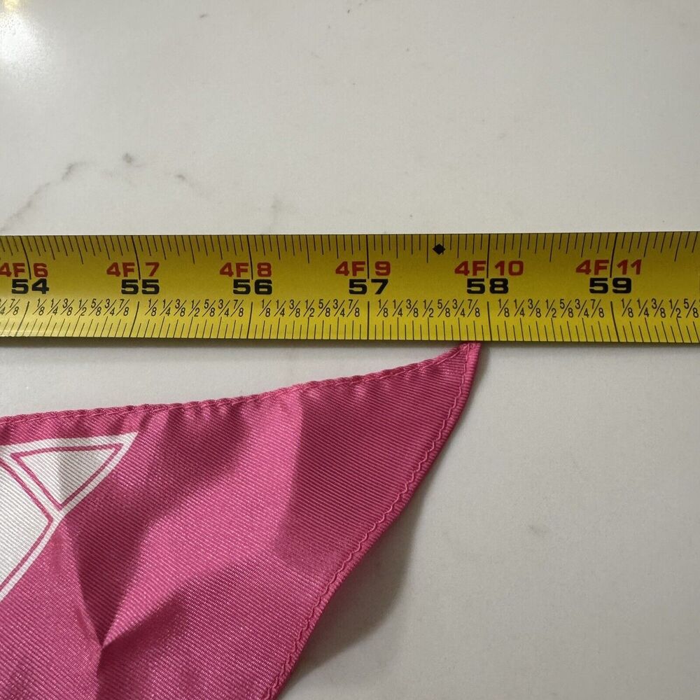St‎ Ramon Se Rectangle Scarf Pink White Geometric - Picture 6 of 6